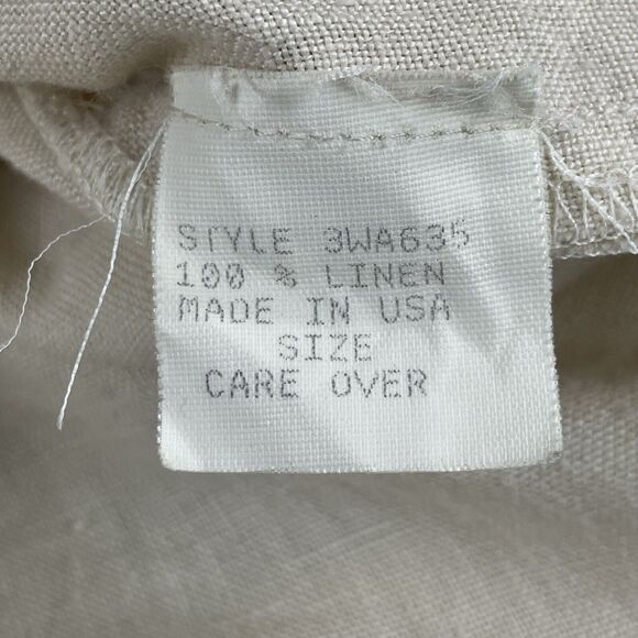 David Dart 100% Linen Button Closure Blouse Women's Size P Beige Pocket Vintage - Picture 6 of 12